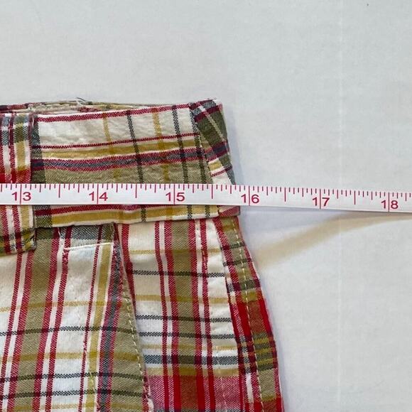 J. Crew Y2K Favorite Fit, Mid Rise Red Tan Plaid Capri Pant/Clam Diggers, Size 2 - Picture 9 of 10